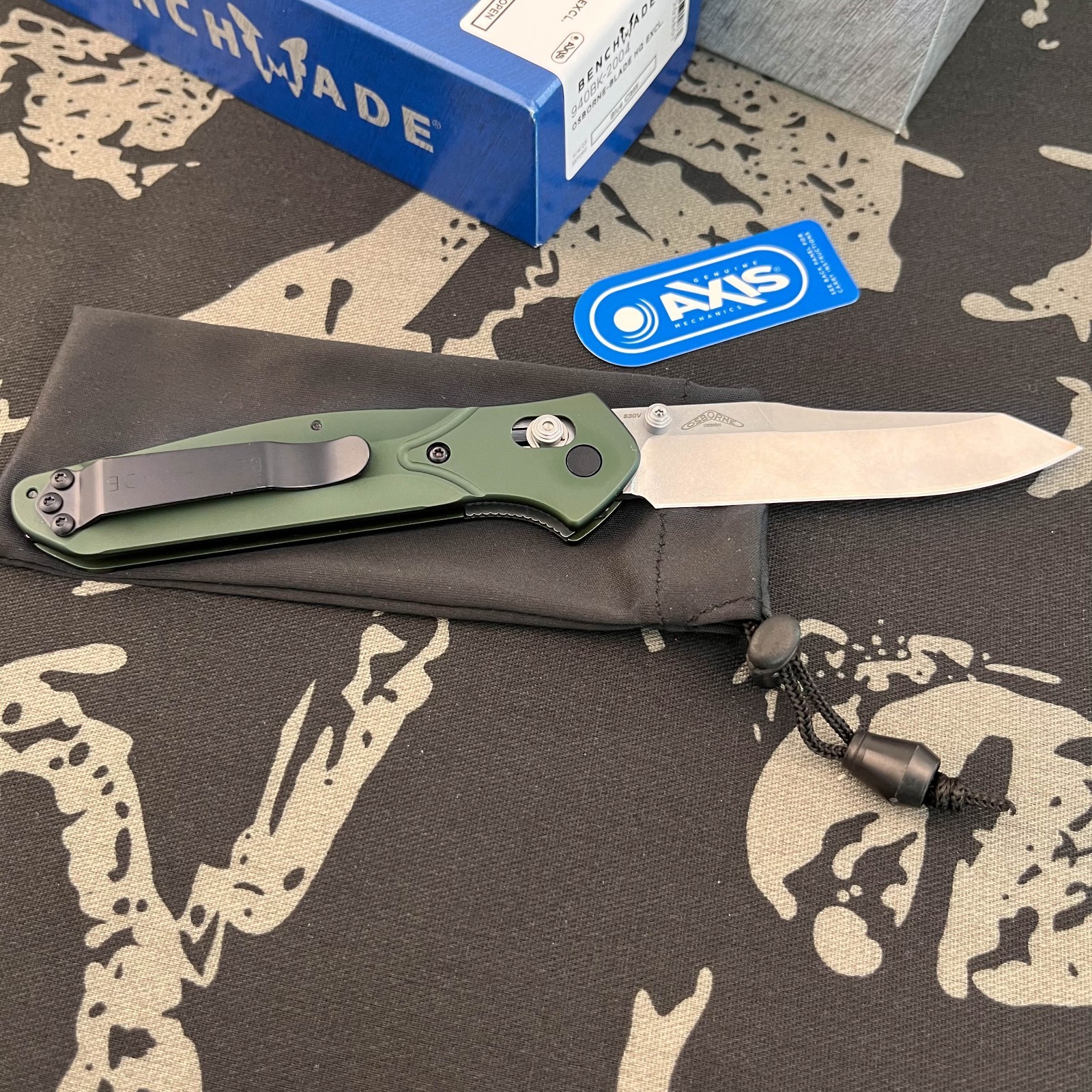 Benchmade 940 OSBORNE GREEN ALUMINUM CPM-S30V BLADE 3.4» Folding Knife