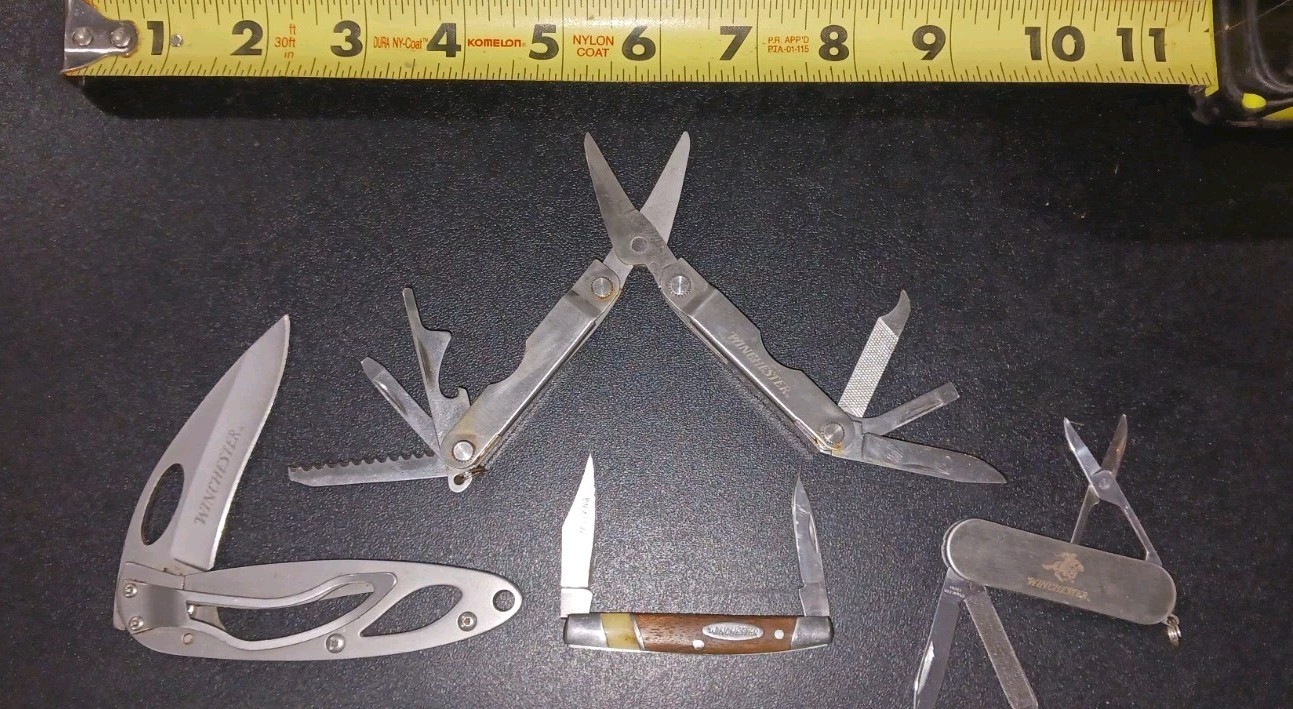 🔪🔥🔥🔥Lot of 4″Winchester» Branded Knives and Multi-Tools🔪🔥🔥🔥