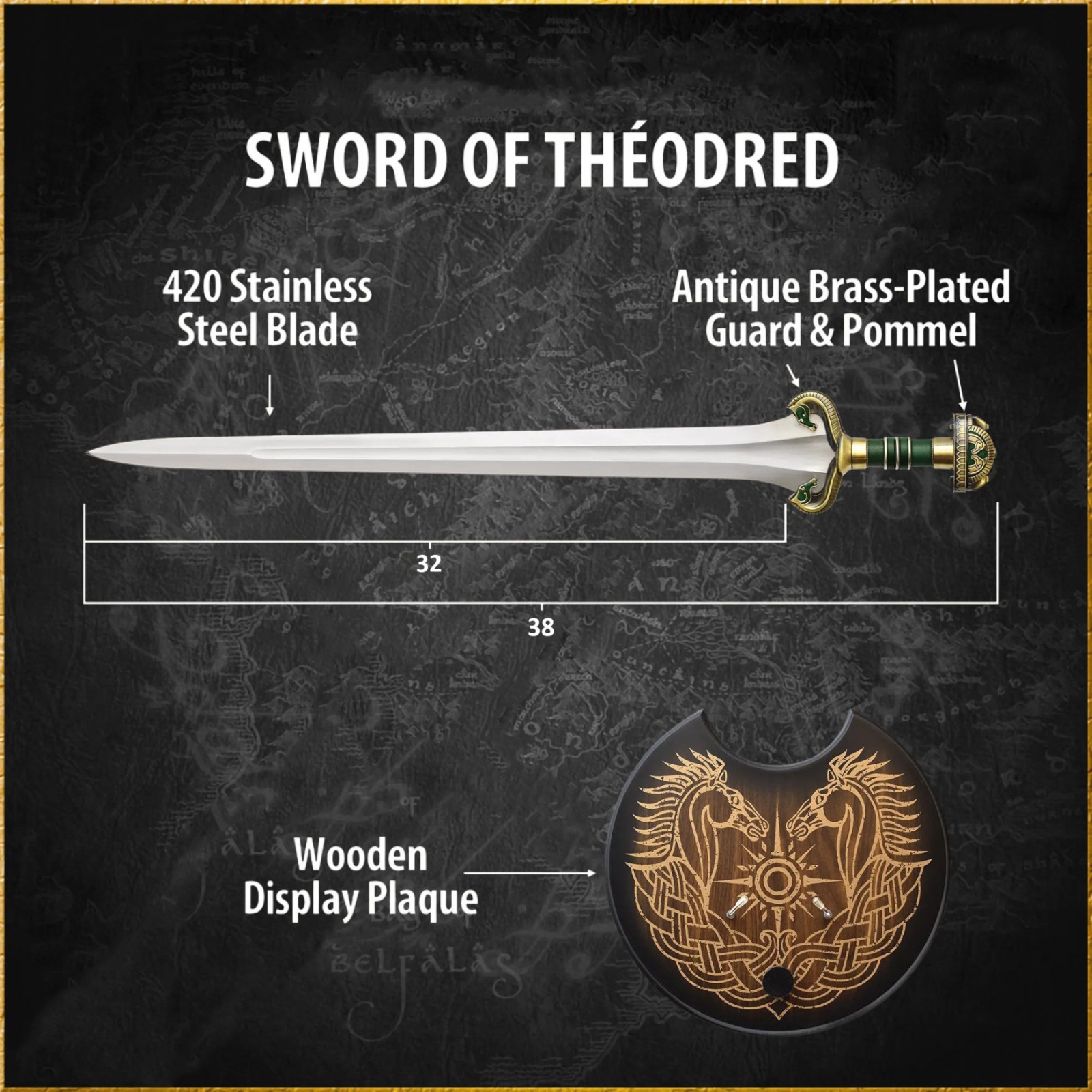 Handmade Theodred Sword Replica, Medieval Fantasy Sword, Stainless Steel Cosplay