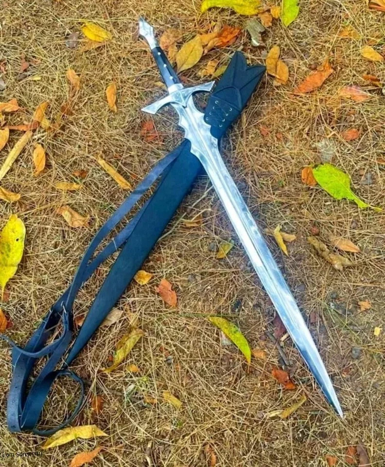 36″ Straight Long Viking Sword | Handmade Carbon Steel Blade | Hunting | Camping