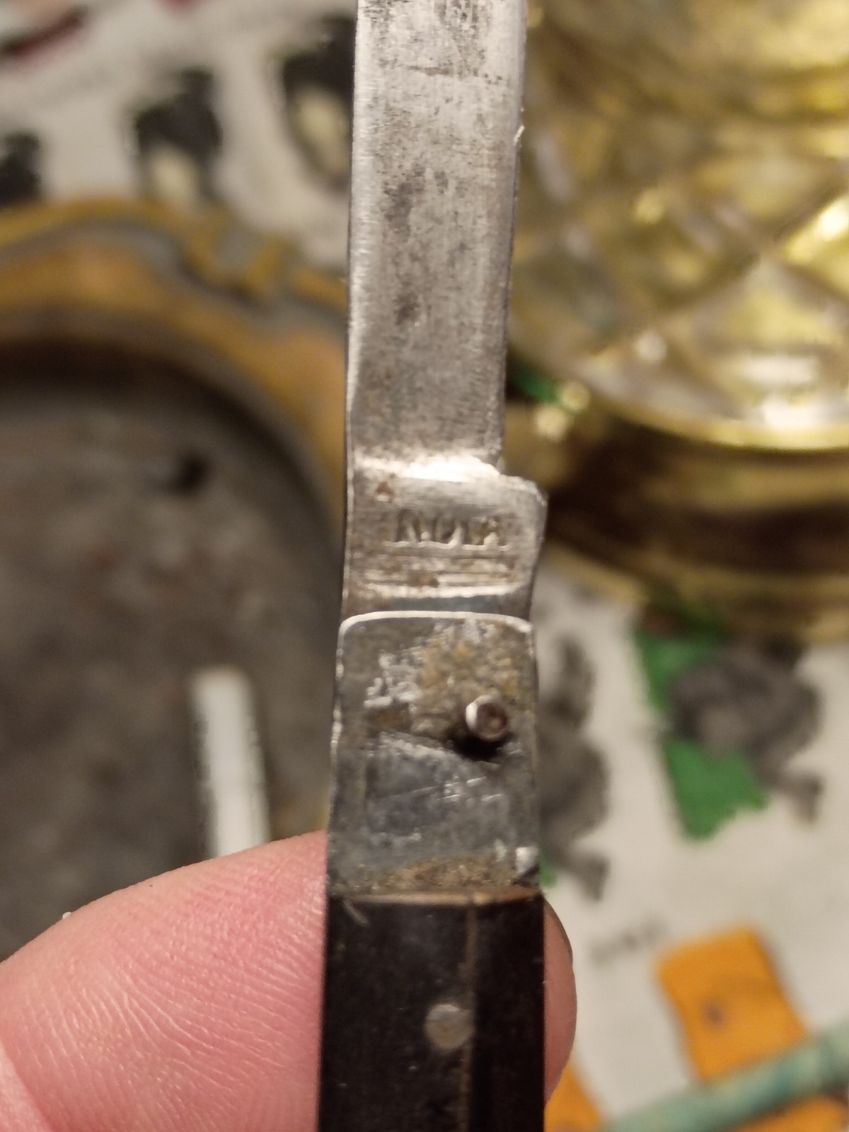 Goat Brand Vintage Folding Pocketknife 1 Blade Plain Edge 2.76-4in Black Silver