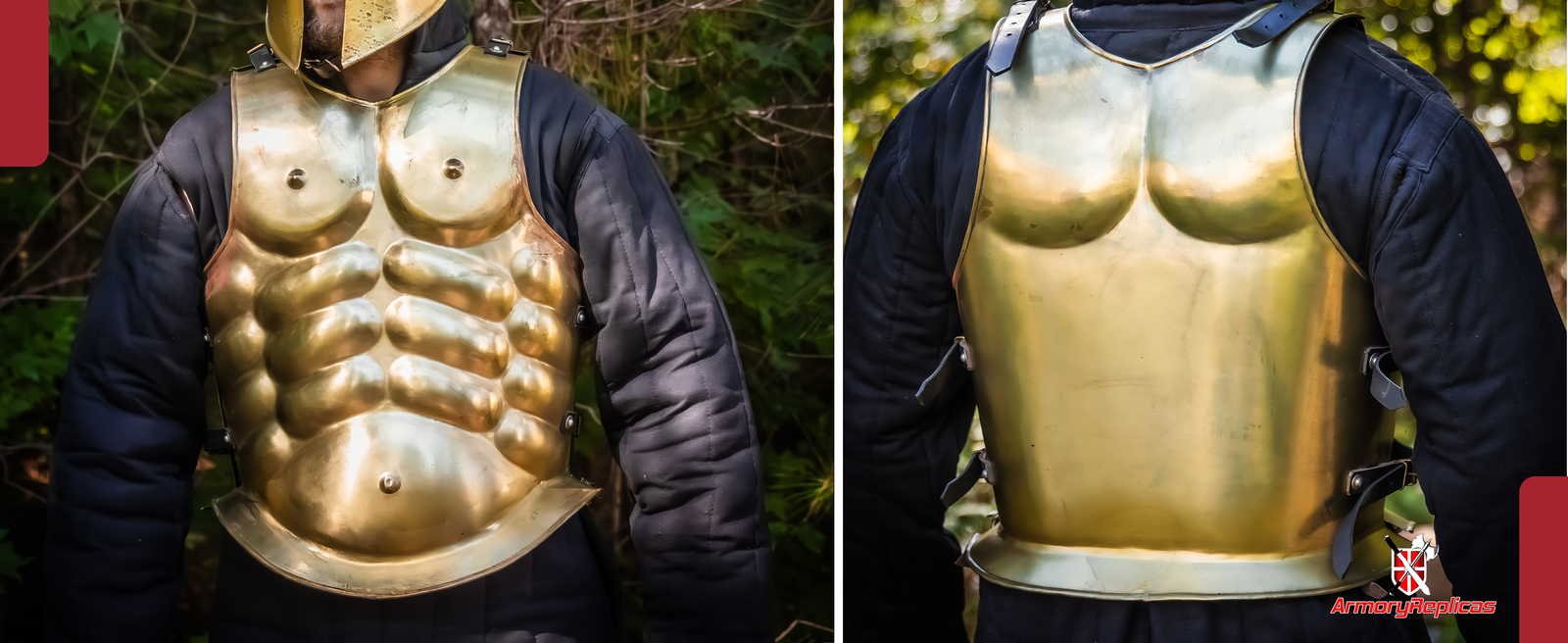 Medieval Roman Greek Muscle Armor Cuirass LARP Halloween Costume Black
