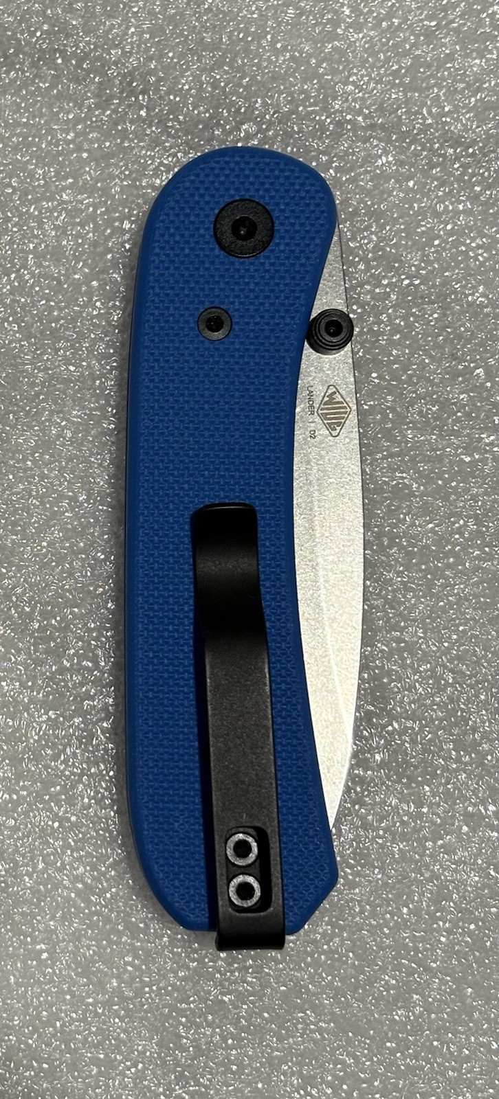KNAFS Co. Lander 1 D2 Blue G10 Scales Stonewashed NIB With OG Pamphlet