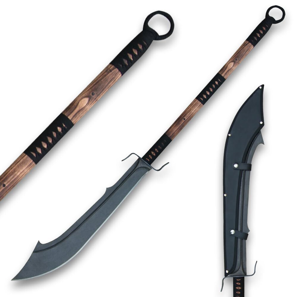 Forged Warrior Chinese War Sword | 1/2″ Thick Steel Blade | Includes Sheath