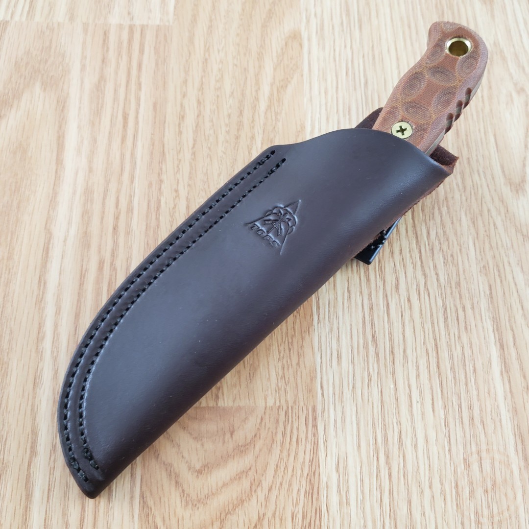 TOPS Tex Creek 69 Fixed Knife 4″ 1095 Tool Steel Drop Point Blade Micarta Handle