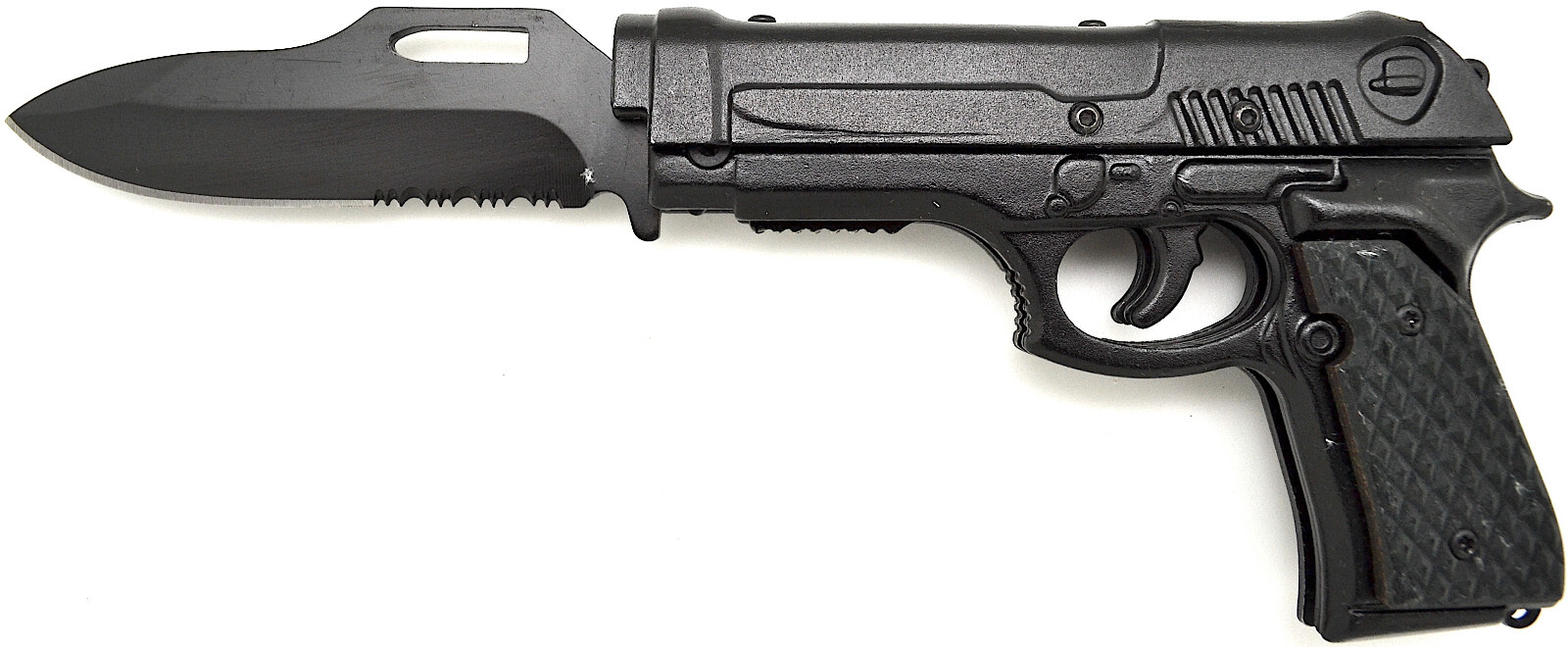 8″ NEW Black Hand Pistol GUN 9MM Beretta Glock POCKET KNIFE Rifle Folding Knives