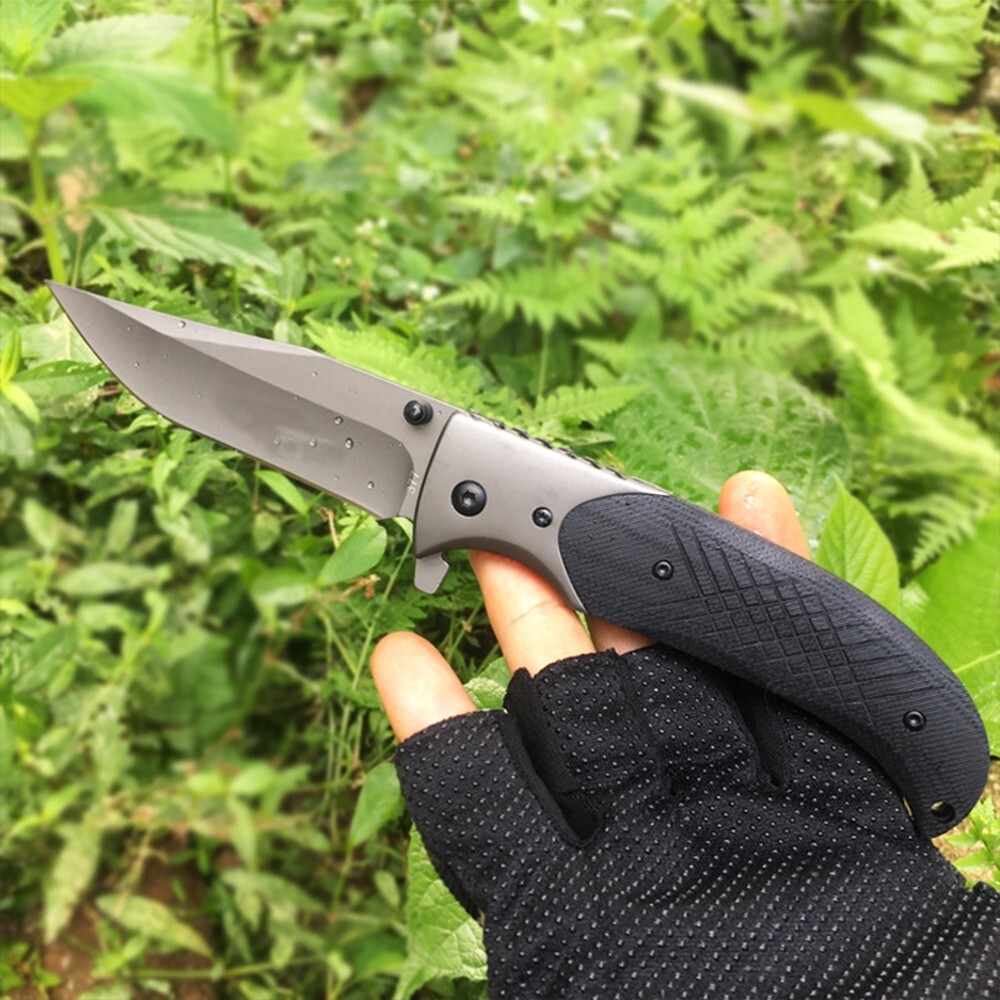 5″ Folding Pocket Knife – Wood Handle with Pocket Clip, EDC Carry Knives for Men