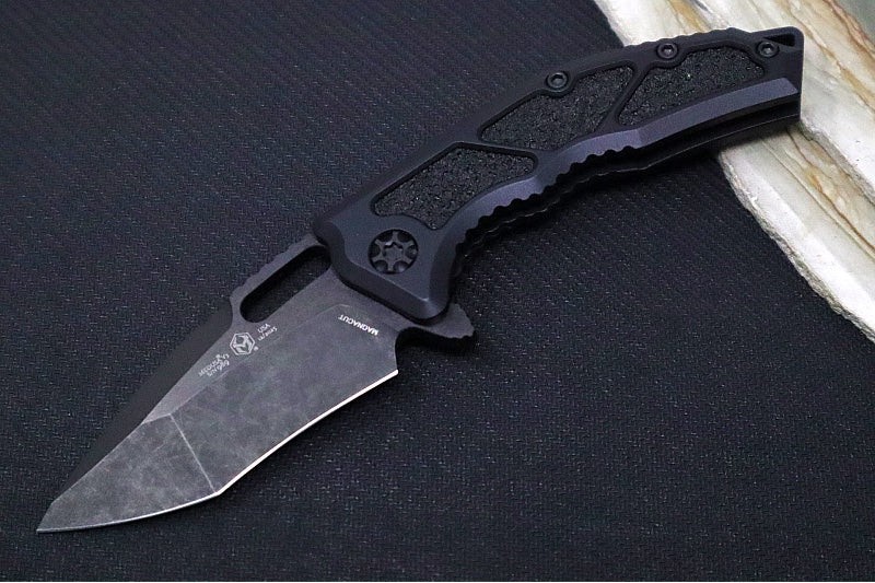 Heretic Knives Medusa Flipper – Magnacut / Black Aluminum Handle with Grip-Tape