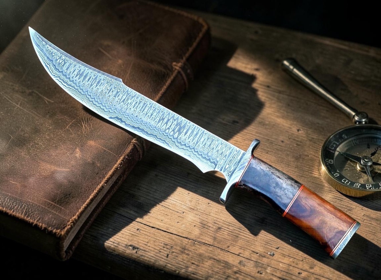 Custom Handmade Damascus Steel 15 Inches Bowie Knife – Hunting Knife