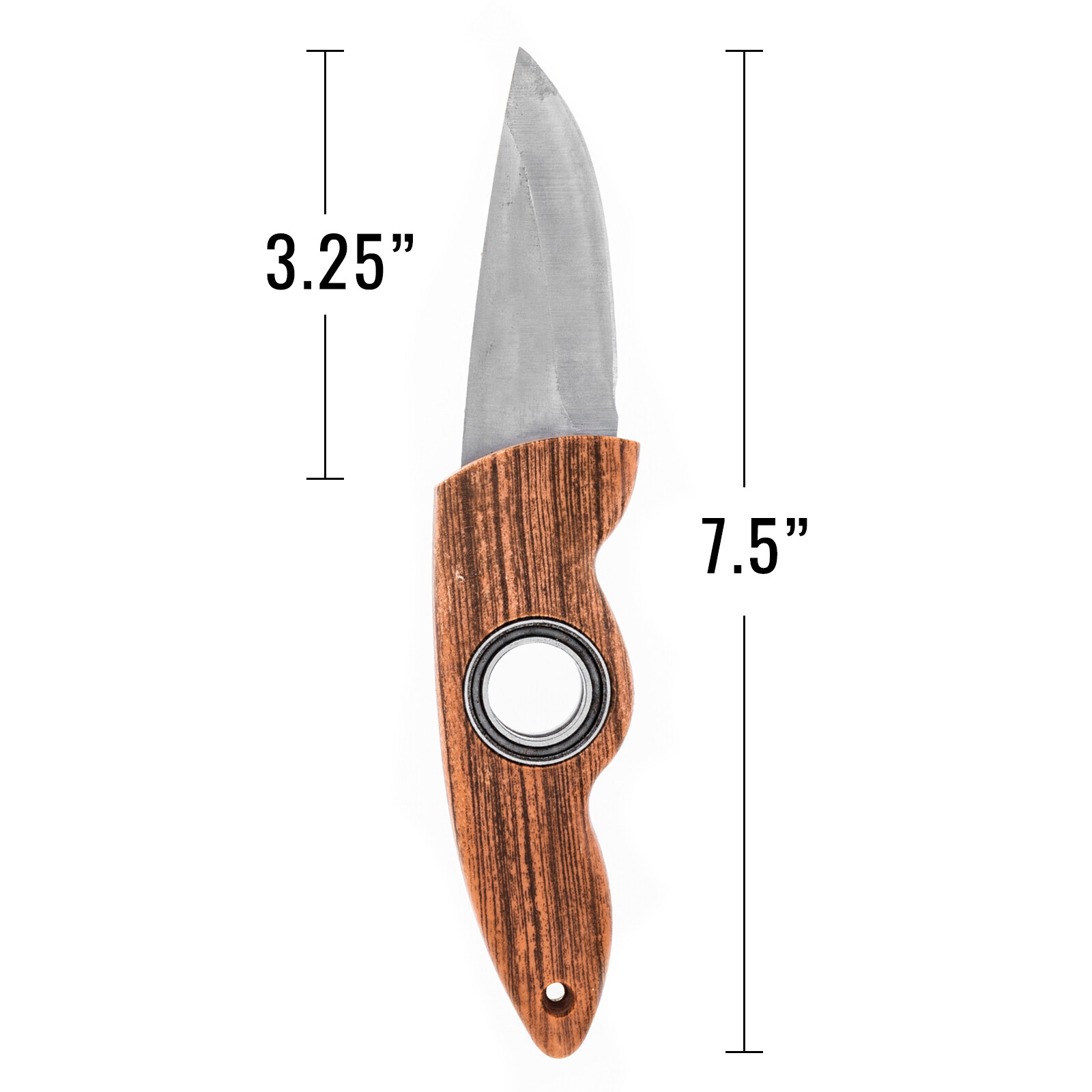 ASR Outdoor 7.5 Inch Drop Point Fixed Blade Knife with Finger Hole