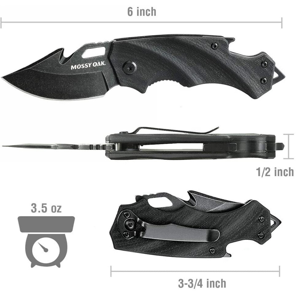 Mini Folding Pocket Knife 2.5»Blade Black G10 Handle EDC Multifunction Tool New