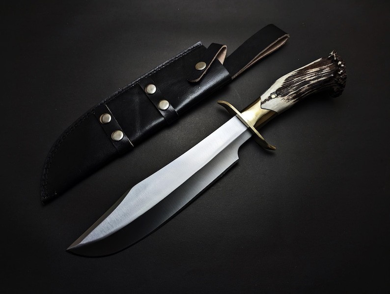 Inglorious Bastard Aldo Raine D2 Steel Bowie Knife – Brass Guard & Sheath