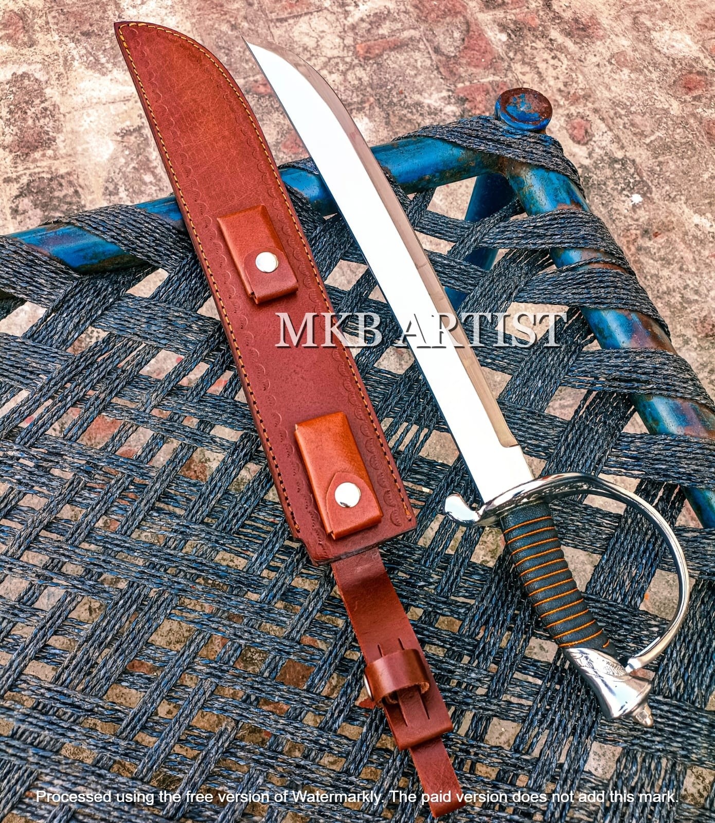HAND FORGED HIGH CARBON STEEL CUTLASS SWORD WITH SHEATH