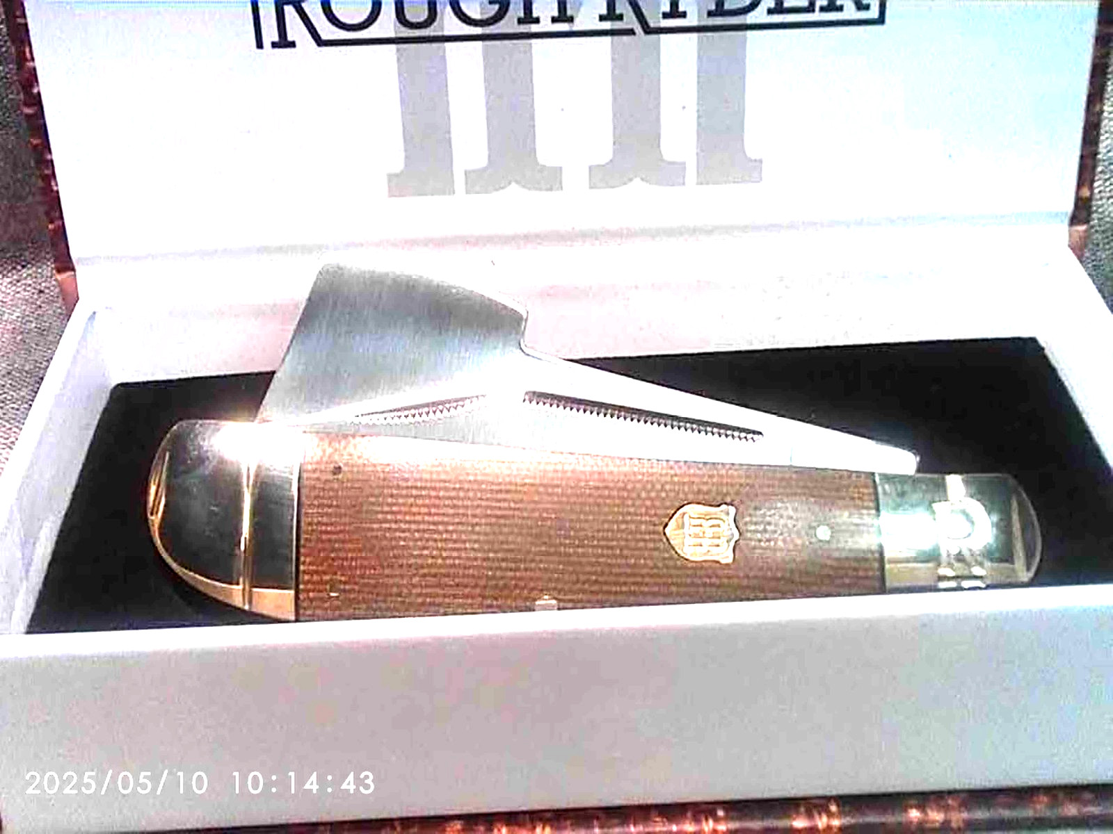 Rough Ryder Pocket Chopper Folding Knife Hatchet Brown Tater Skin Micarta RR2339