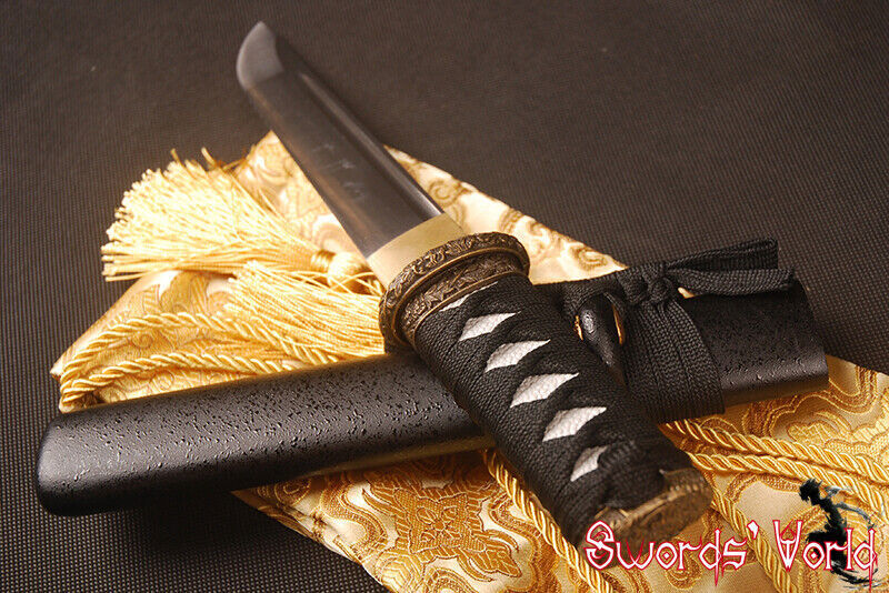 Sharp Japanese Tanto Samurai Sword self- defense Knife Carbon Steel Bo-hi Blade