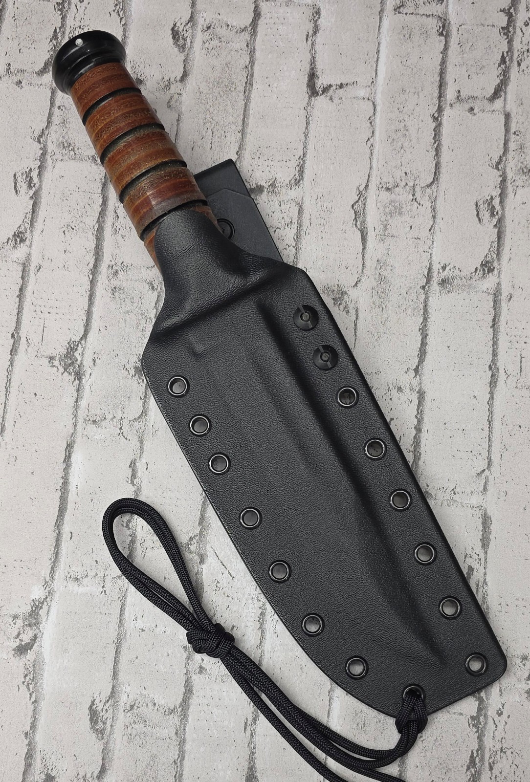 KYDEX SHEATH for KA-BAR 1217 USMC FIGHTING KNIFE, DROP CLIP, HAND MADE, KAKY484