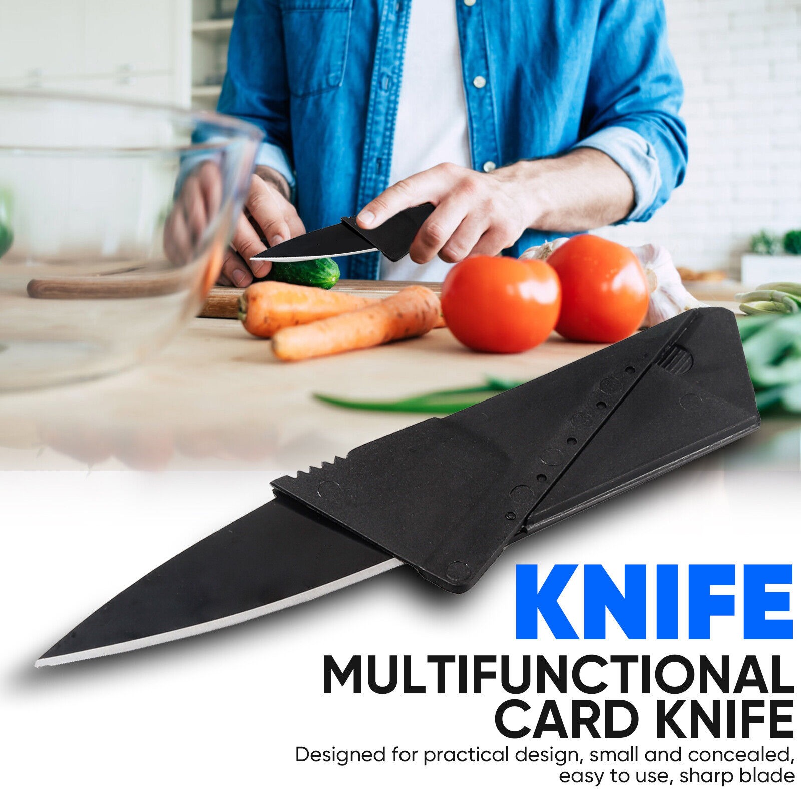 1-1000x Ultra-Thin Folding Pocket Knives Sharp Hunting Knives Credit Cards Knife