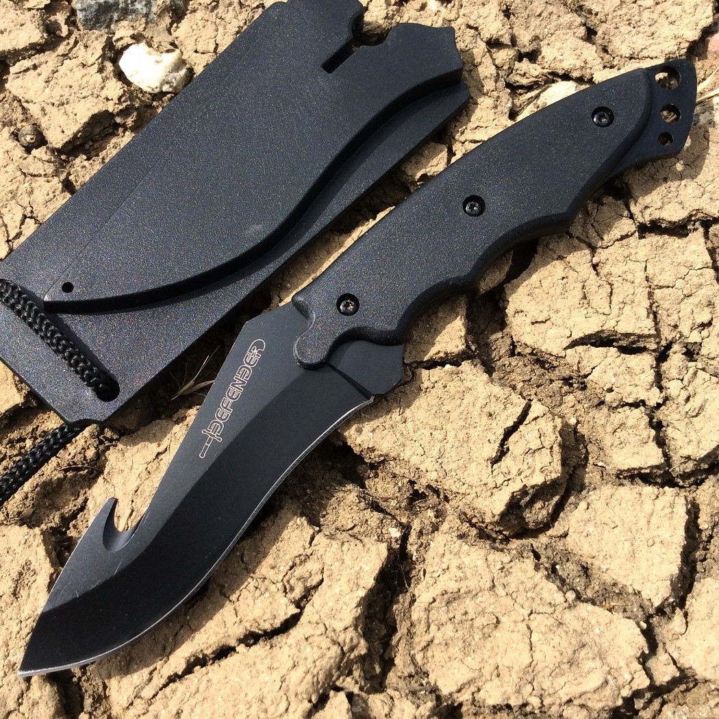 7″ Full Tang Skinner Hunting Knife Camping Outdoor Tactical Gut Hook Hard Sheat