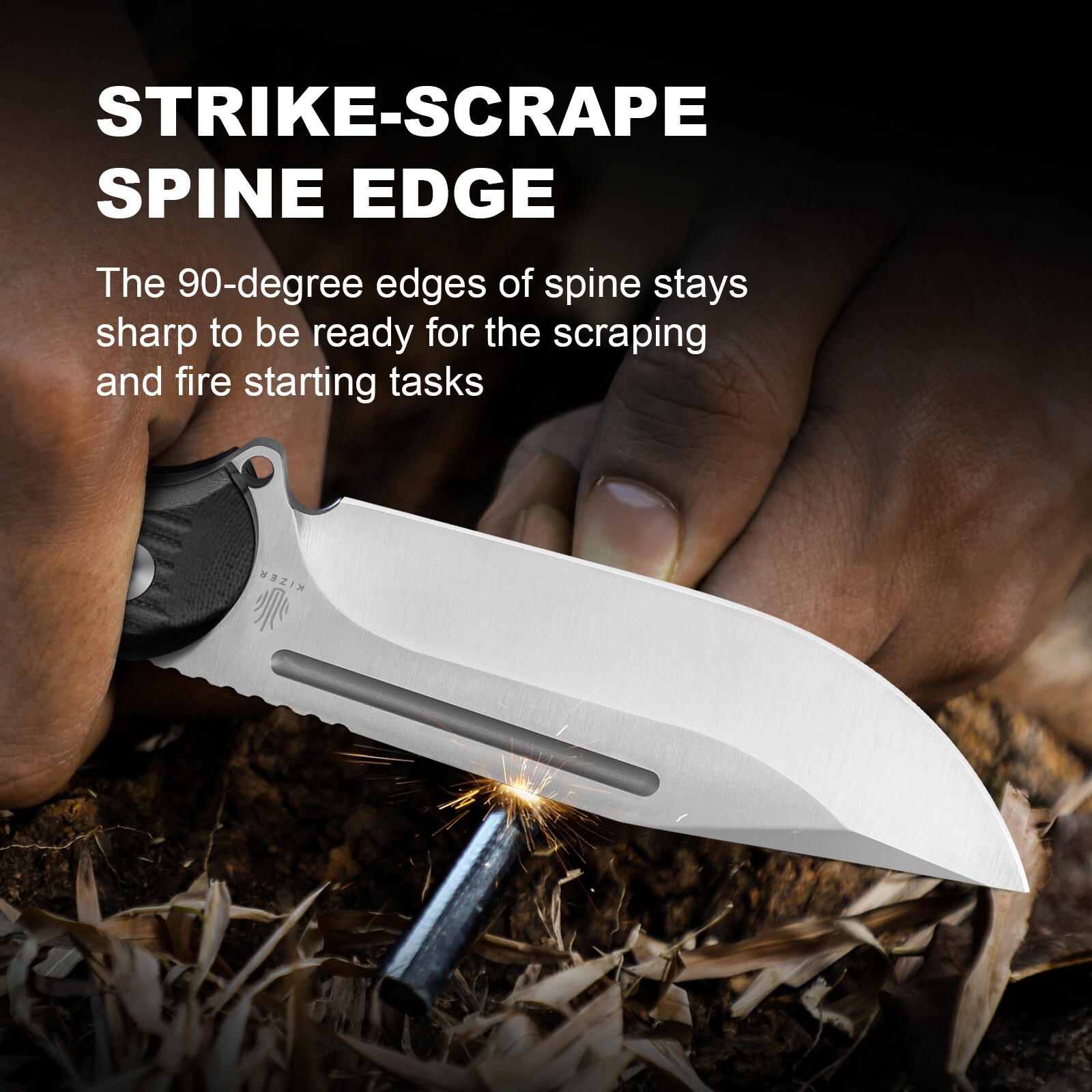 Kizer Ursa Major Clip Point Pocket Fixed Knife AEB-L Blade G10 Handle + Sheath