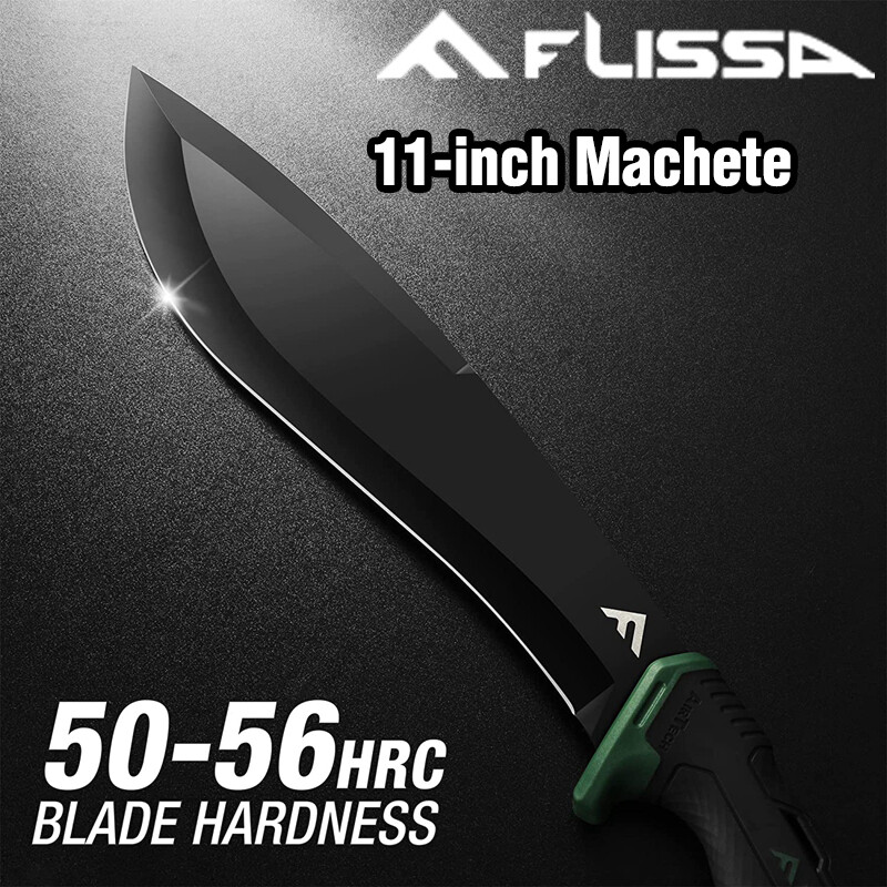 Flissa 11» Machete Stainless Steel Tactical Survival Machete Knife w/Sheath NEW