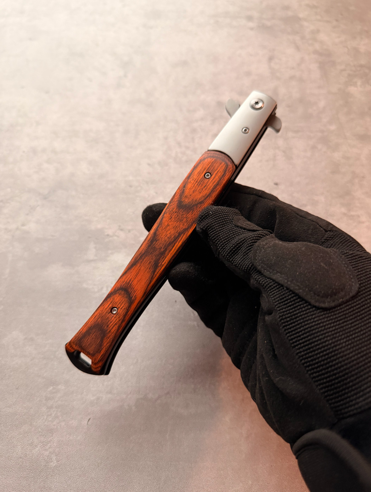 Big Boy Stiletto, Spring Assisted Folding Pocket Knife, Pakkawood
