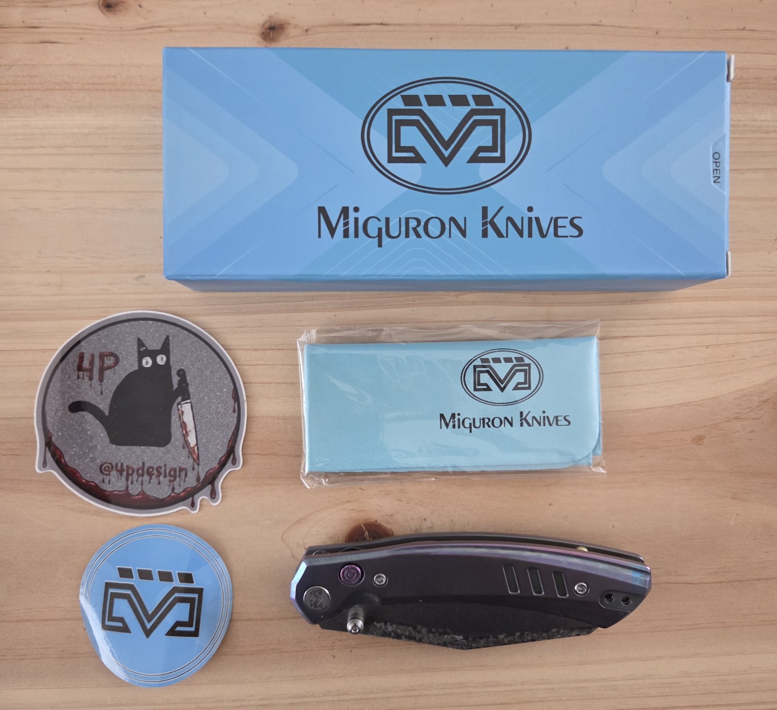 Miguron Knives 4P Design Custom Karok D2 Titanium Handle