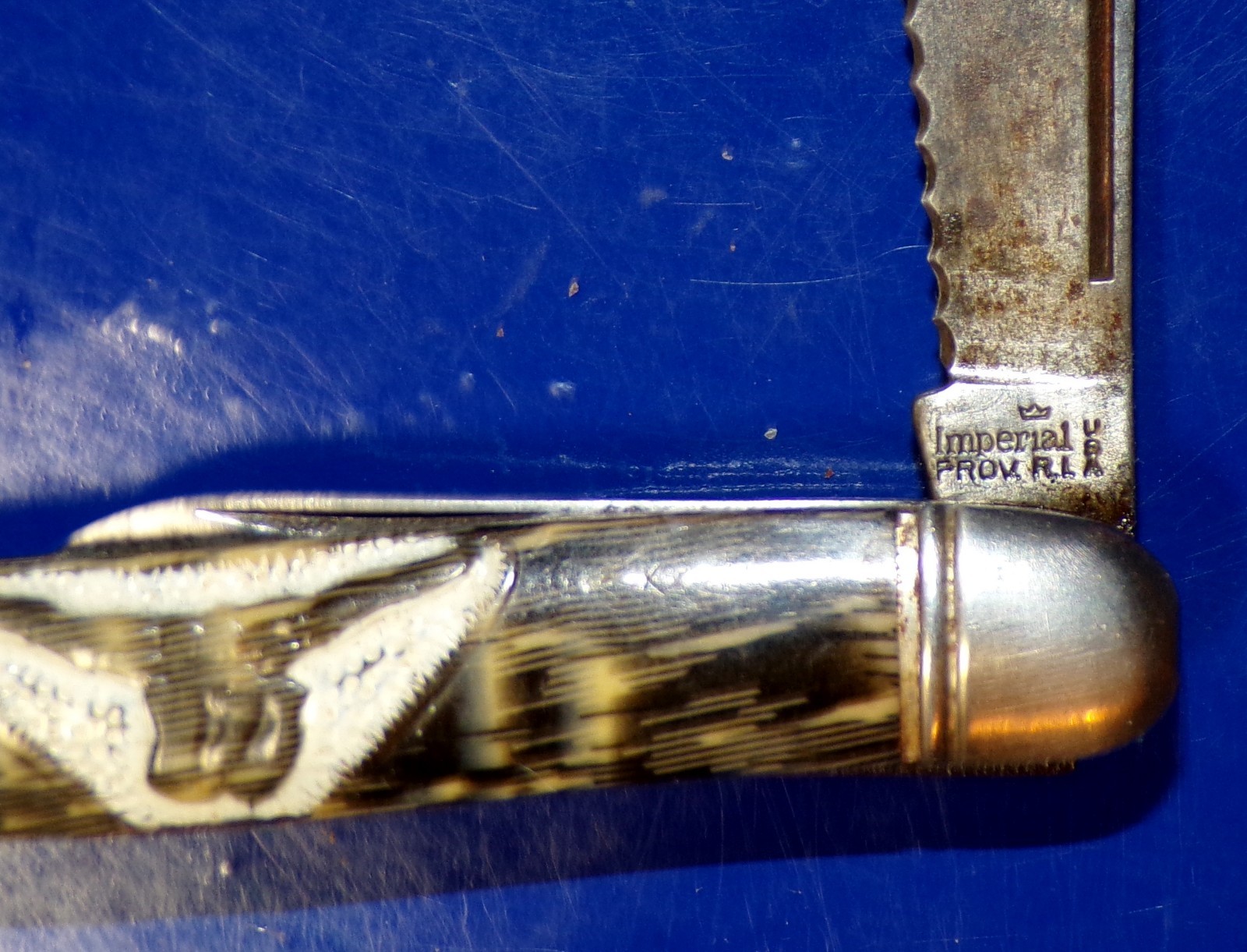Vintage Imperial U.S.A. Pocketknife w/Embossed Longhorn on Front Scale