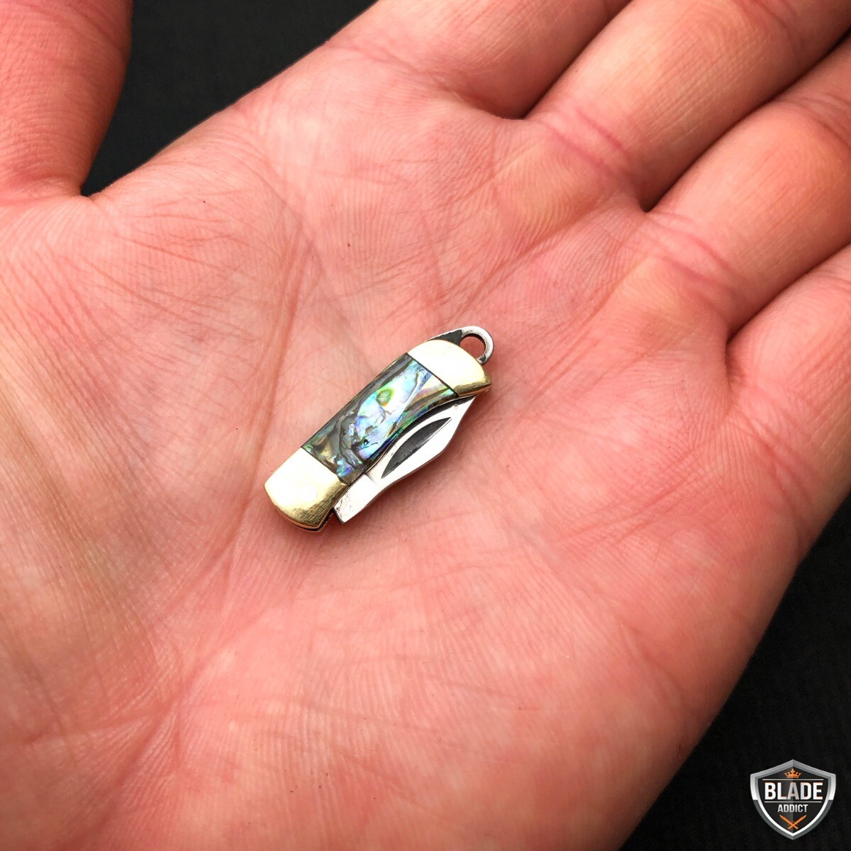WORLDS SMALLEST WORKING POCKET KNIFE! Tiny Miniature REAL Blade Abalone Pearl