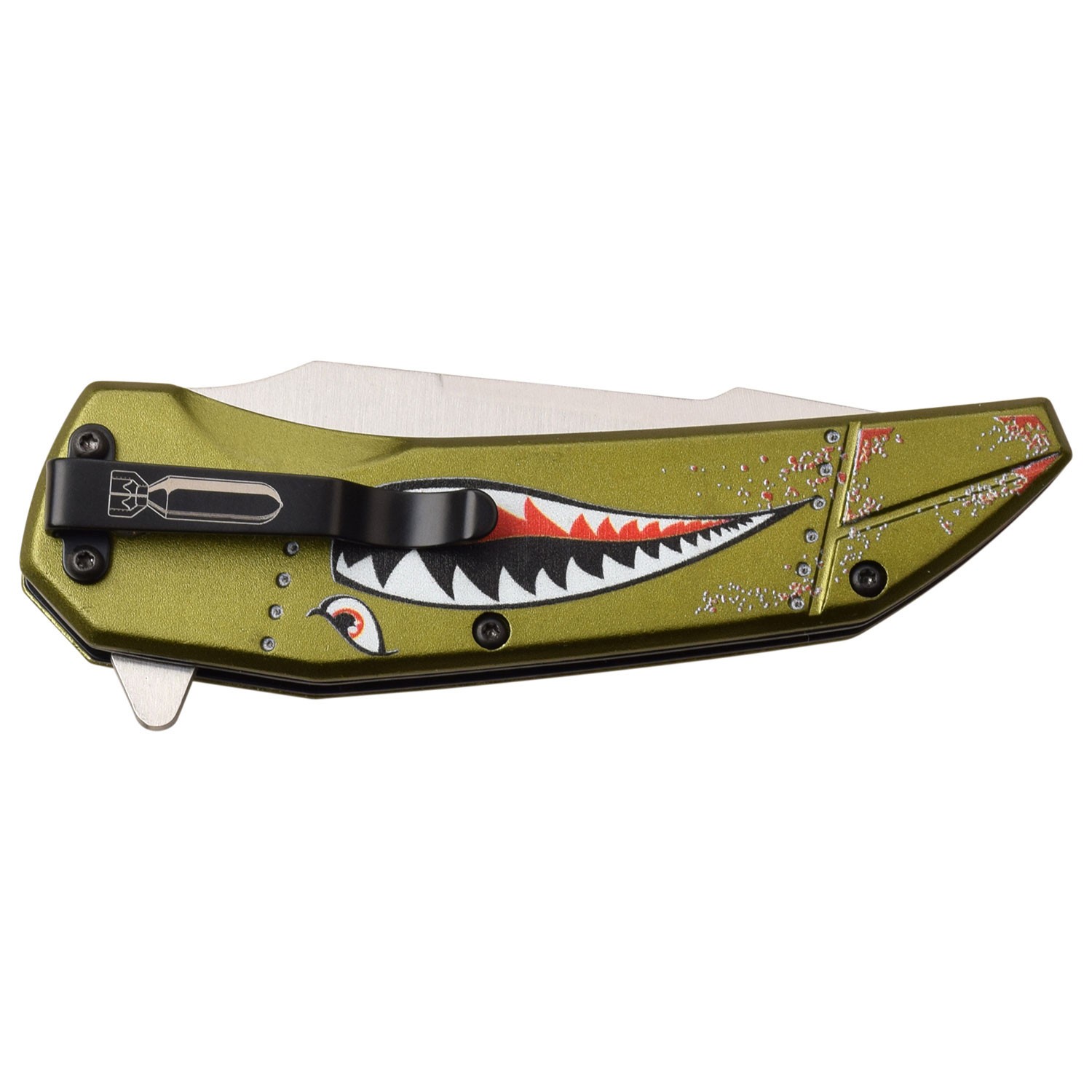 MTech USA Spring Assisted Knife w/Anodized Aluminum Handle & Pocket Clip-Shark