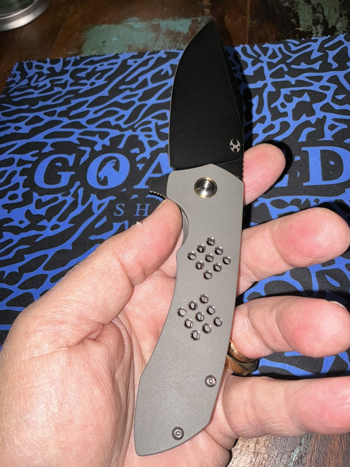 Kansept Entity Linerlock Knife 3.52″ CPM-S35VN Blade Bead Blasted Titanium NEW