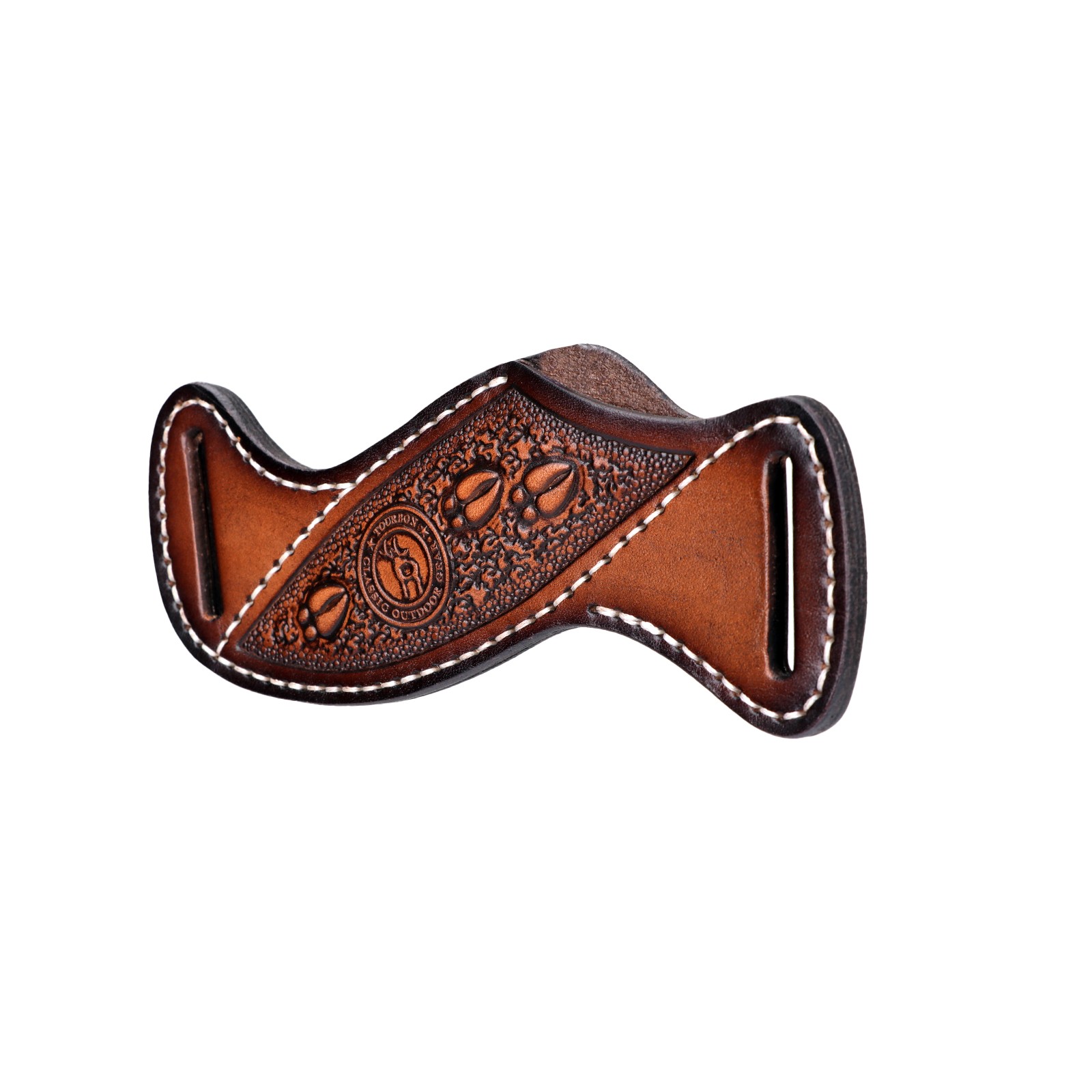 TOURBON Leather Fixed Blade Knife Sheath Slanted Pancake Belt Holster Hunting US