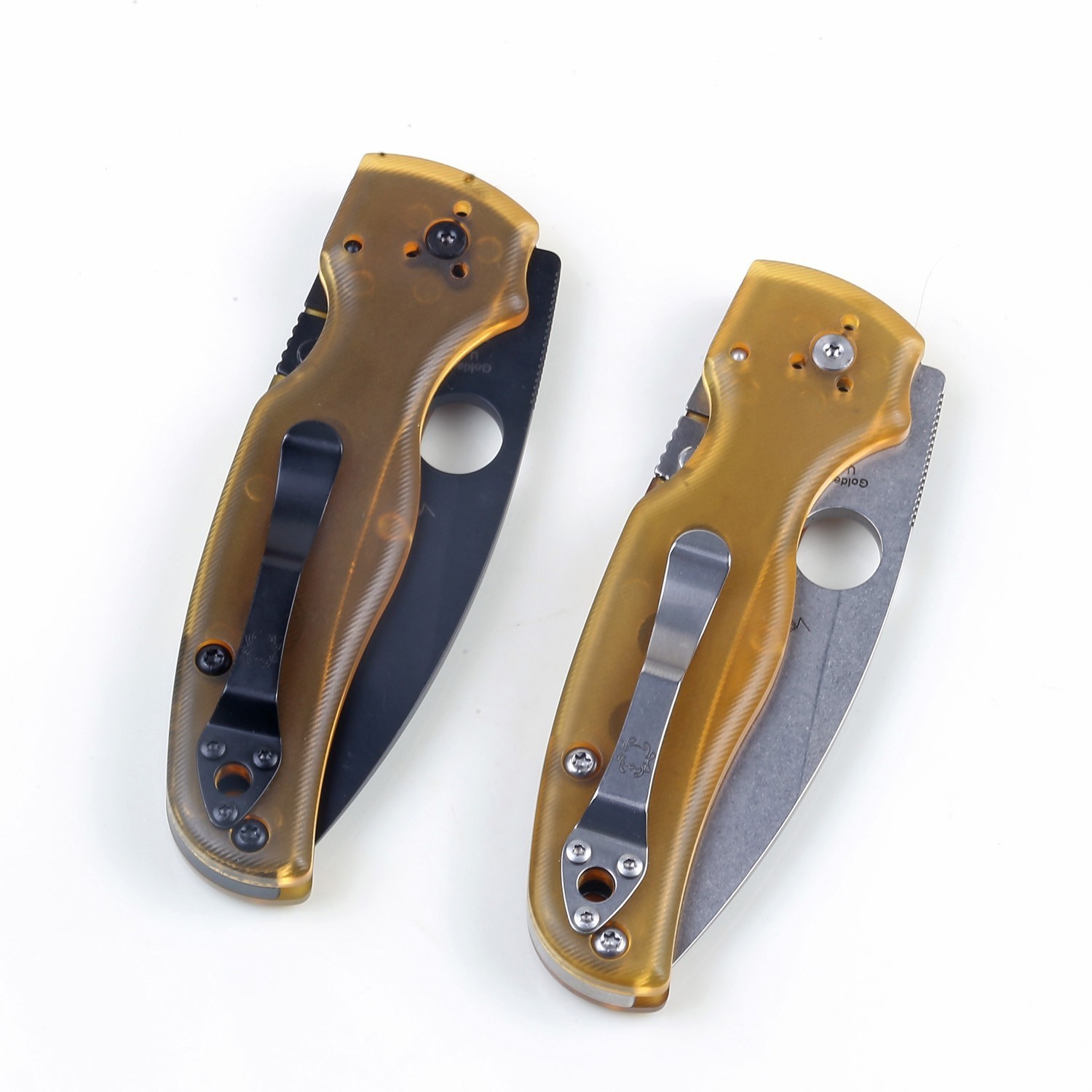2025 Custom Version Amber PEI Handle Lock Back Pocket Tactical Knife Shaman C229