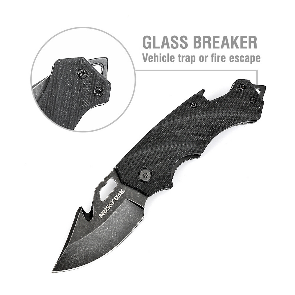 Mini Folding Pocket Knife 2.5»Blade Black G10 Handle EDC Multifunction Tool New