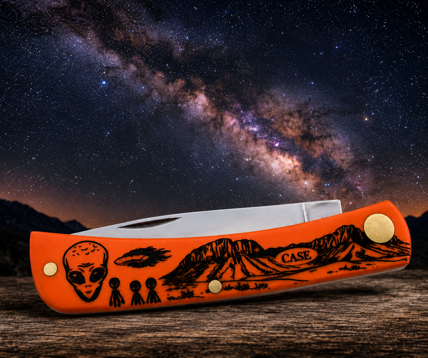 CASE XX *d SFO 2026 ALIEN ORANGE SYNTHETIC SMOOTH SOD BUSTER JR KNIFE KNIVES