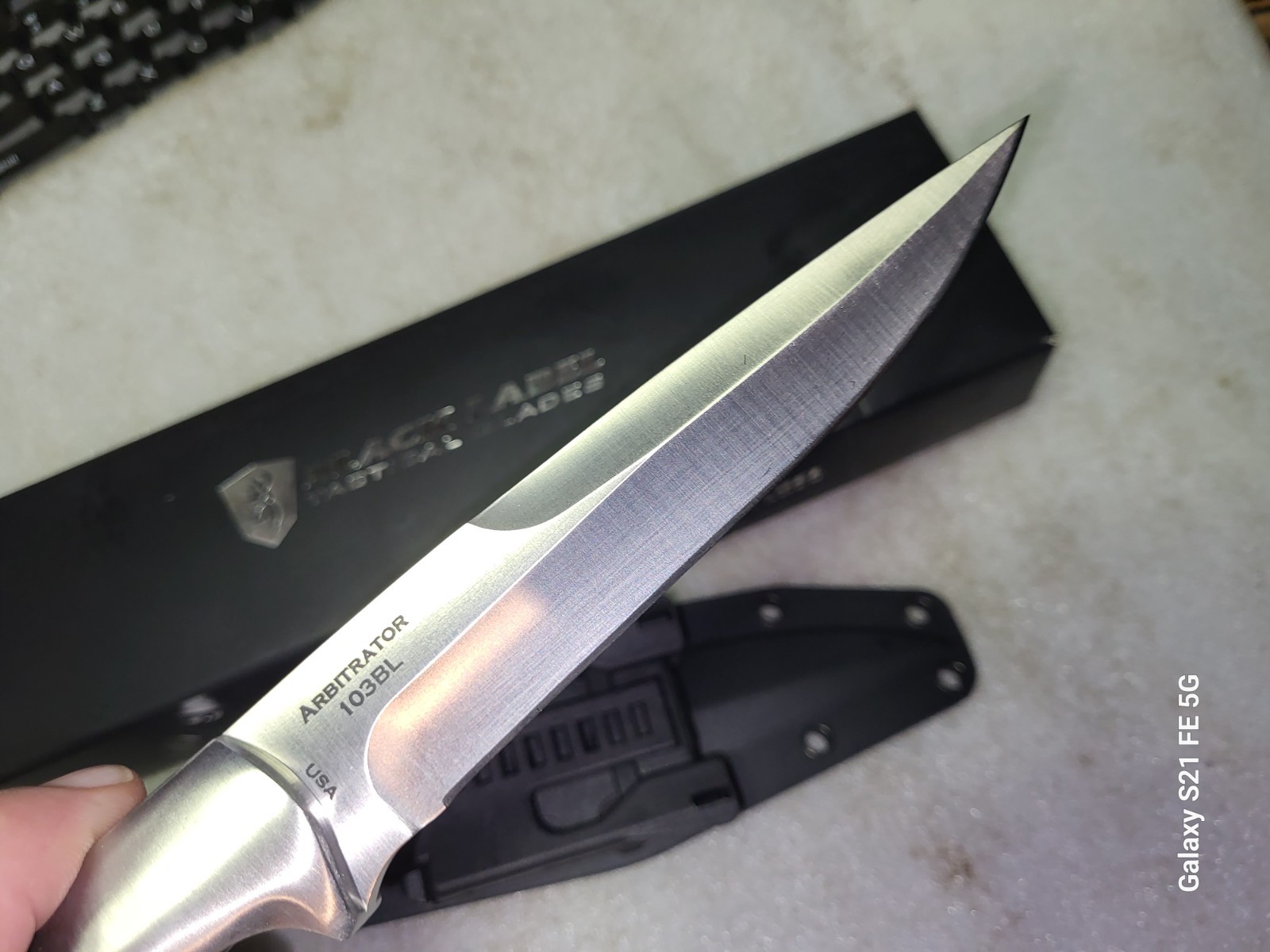 Unused Black Label Browning Arbitrator 103BL Fixed Blade Knife & Sheath