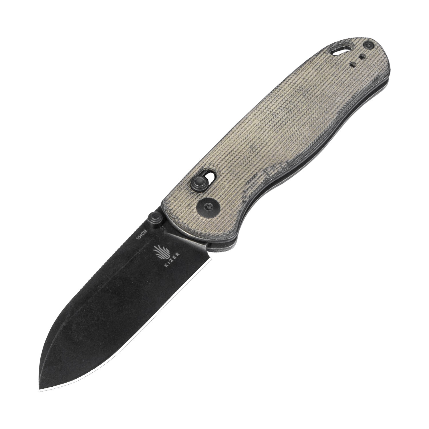 Kizer Drop Bear EDC Pocket Knife 154CM Steel Green Micarta Handle V3619C4