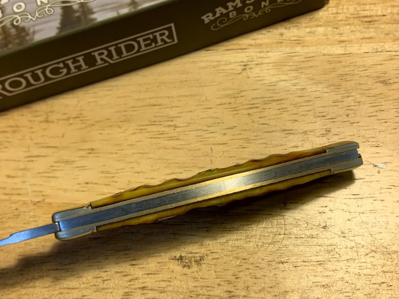 Rough Rider Brown Rams Horn Bone 2 Blade Stockman 3 1/4″ Pocket Knife RR1596