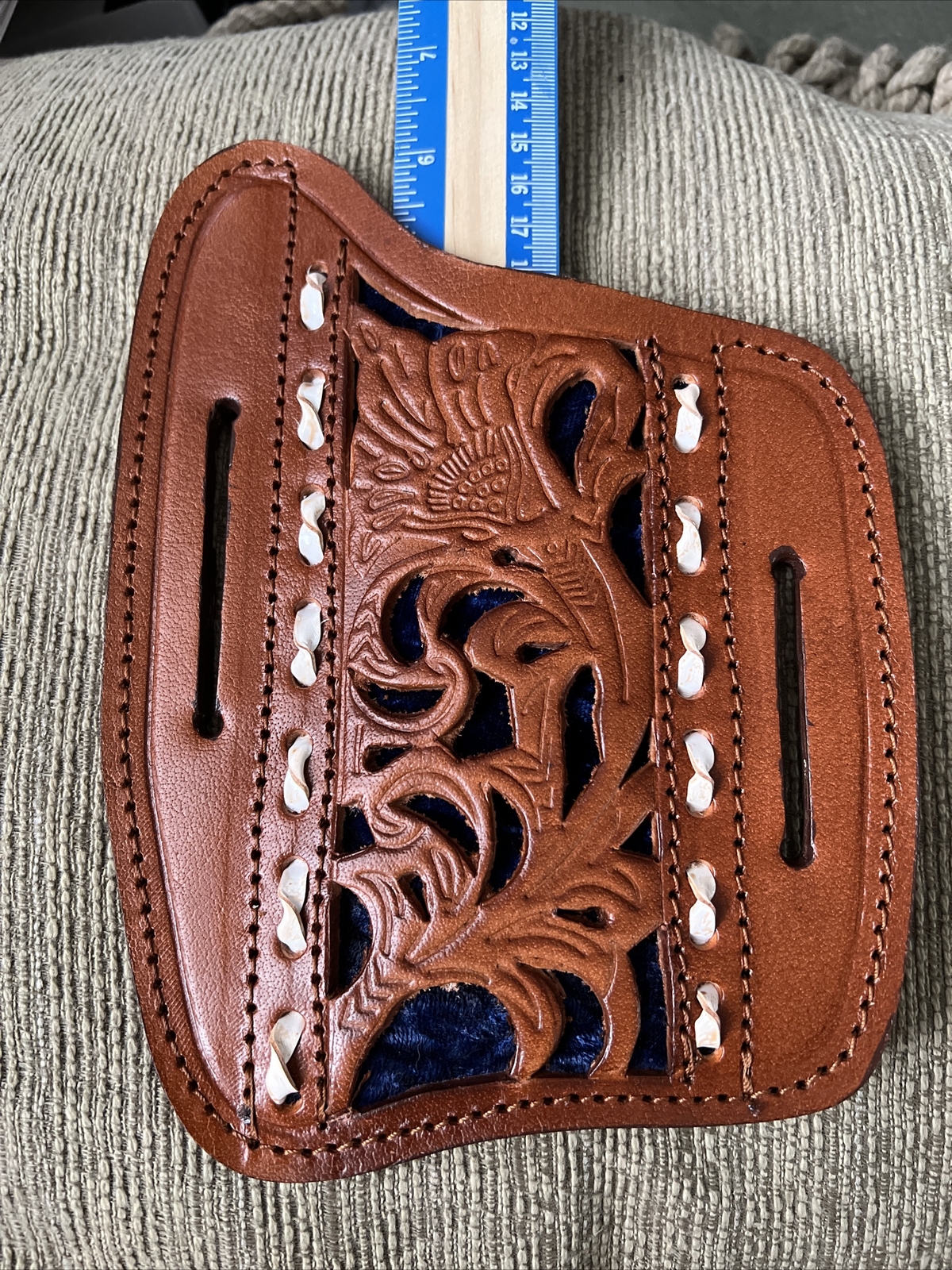 Leather knife sheath/Holds 6in Folding Knife Included Also HoldsGlock Mag/pliers
