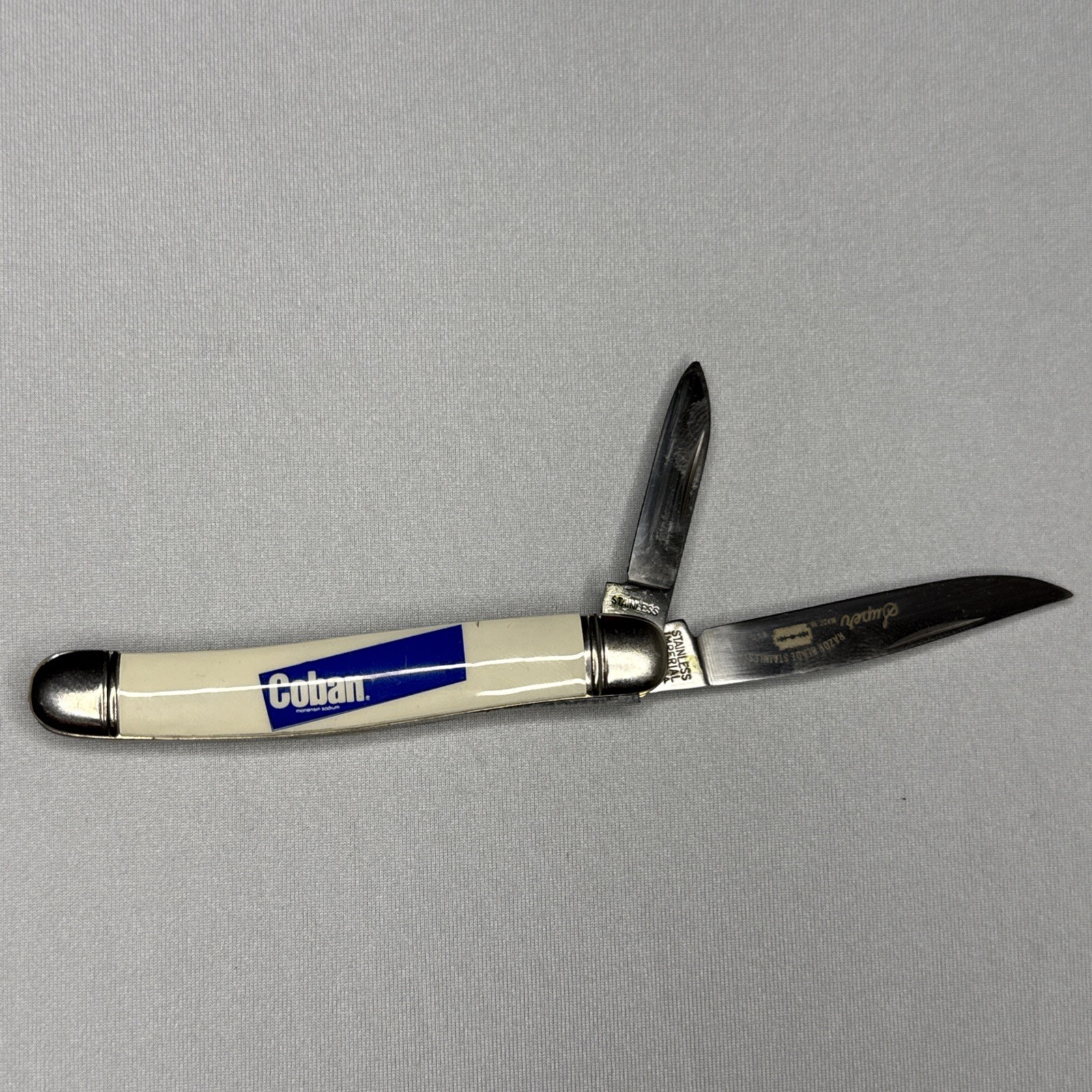 Imperial Pocket Knife 2 Blade Coban Pharmaceuticals Razor Stainless USA