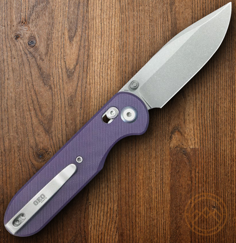 GEO Knife Ethereal Folding Knife 3″ Bohler M390 Steel Blade Purple G10 Handle