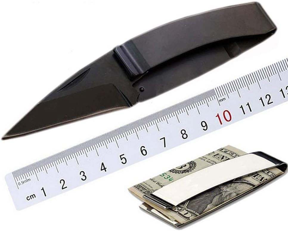 440C Stainless Steel Folding Pocket Knife EDC Wallet Clip Outdoor Camping Tool