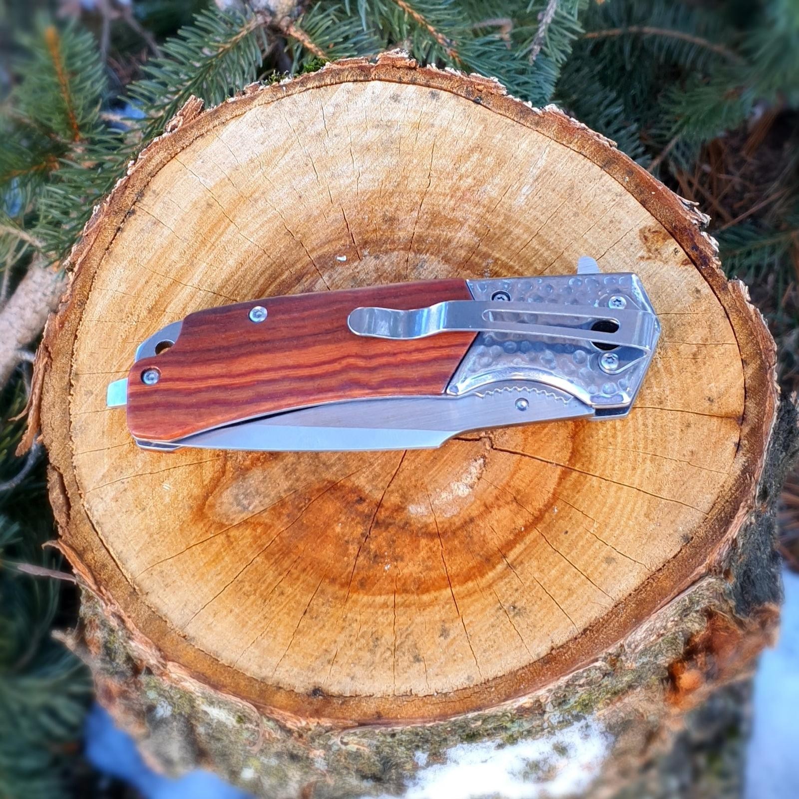 Handcrafted Wood Handle Folding Pocket Knife (3 Variations)