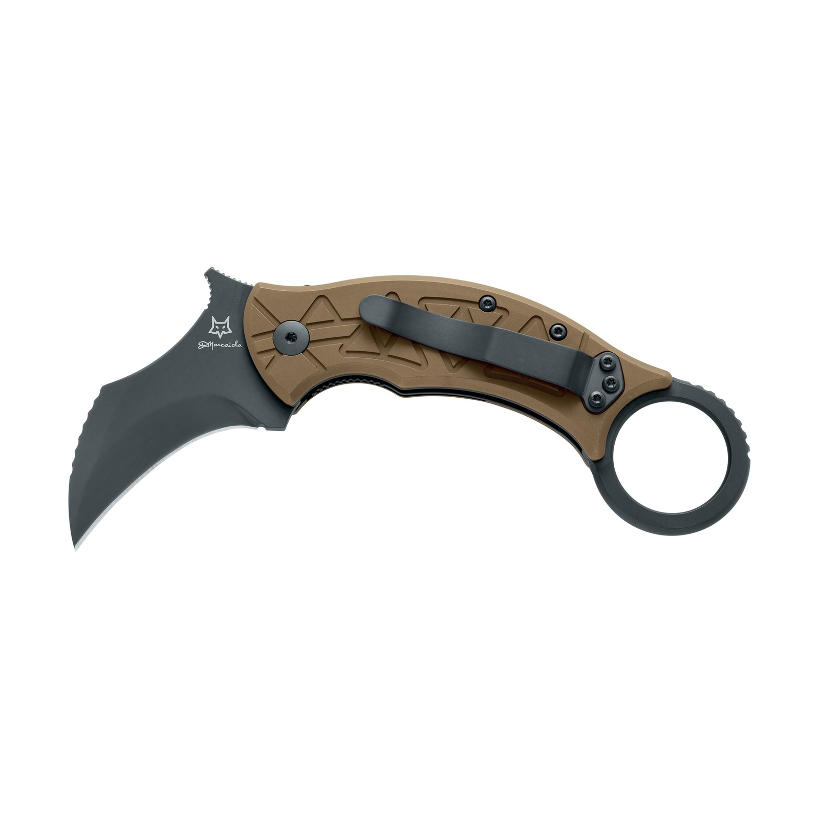 Fox Knives Tribal K Karambit Knife FX-802 TiPVD – M390 Stainless Steel Foldin…