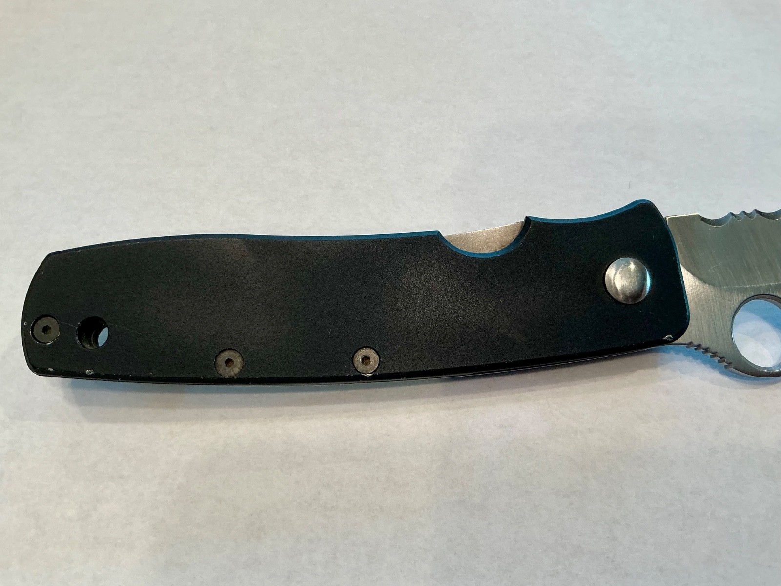 Vintage Spyderco C15PS Robert Terzuola ats34 – 1ST gen Aluminum-s/n 1045