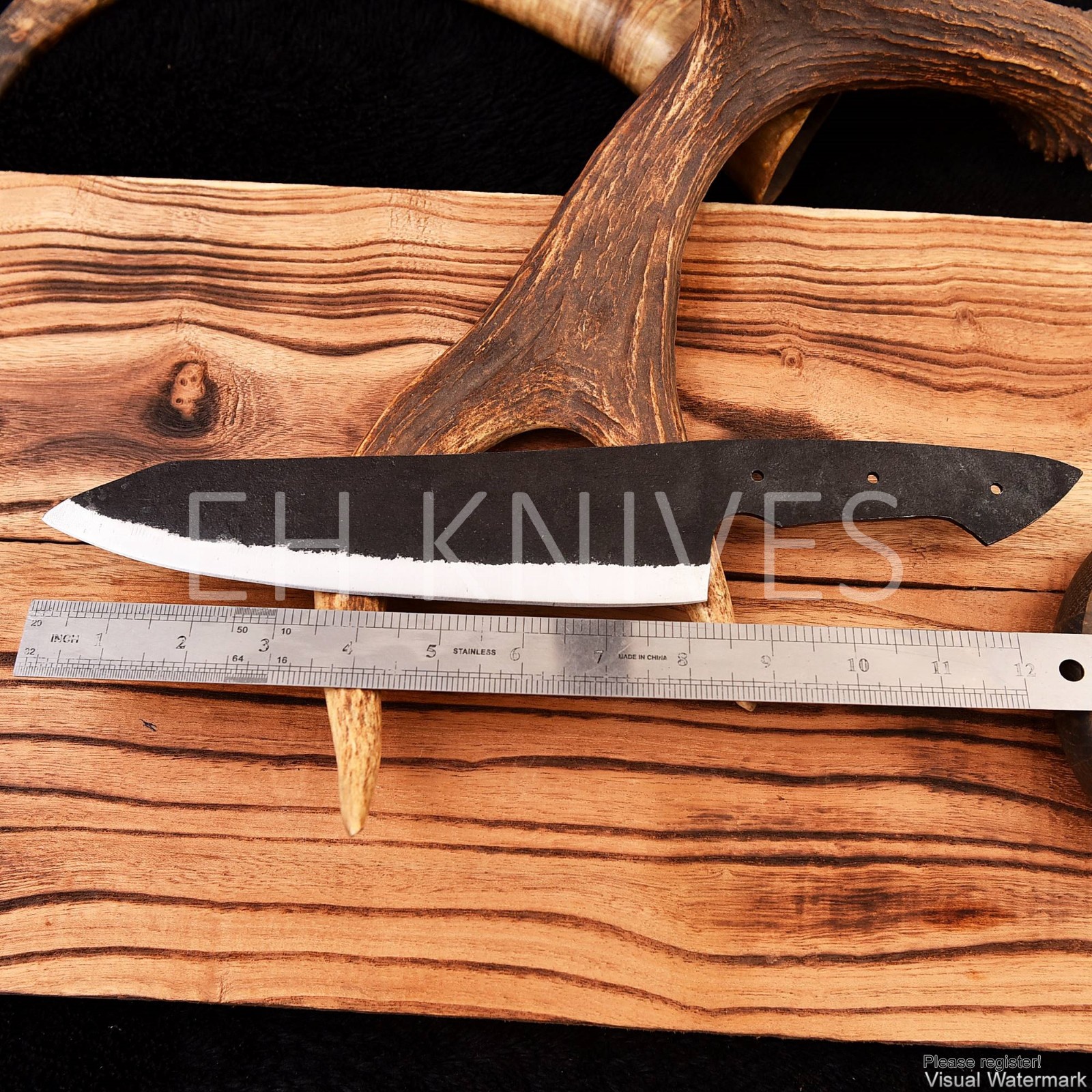 12»CUSTOM FORGED 1095 CARBON STEEL HUNTING/CAMPING CHEF BLANK BLADE KNIFE