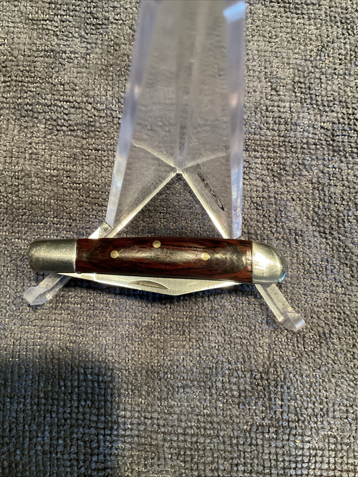 Small Pocketknife Unbranded 2 Blade SS Wood Scales 2 3/4” Closed,is Marked China