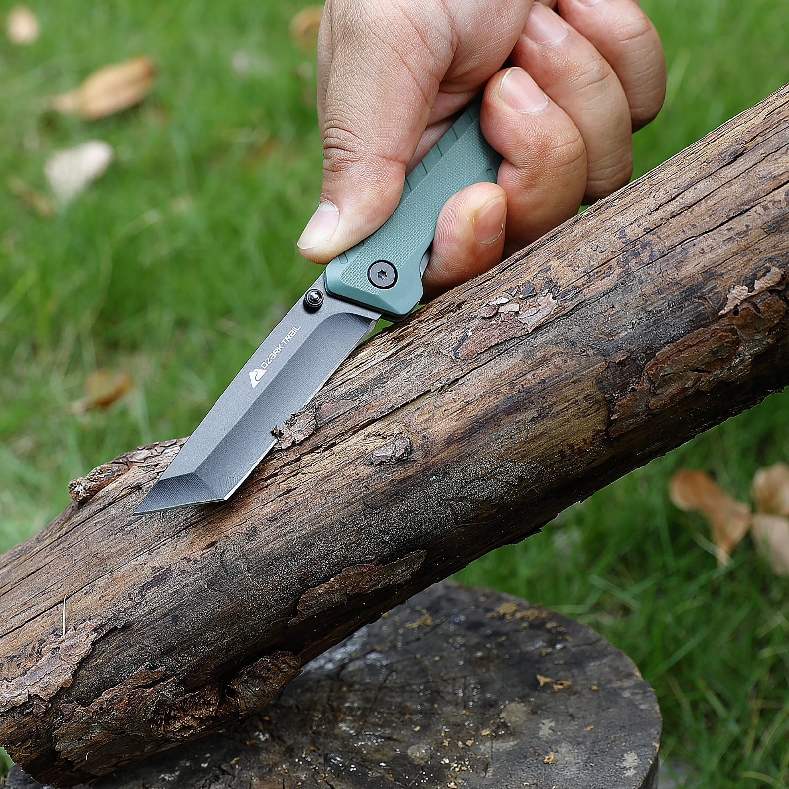 Ozark Trail Shadow 7.5 in Tanto Folding Knife, 3.25 in Stainless Steel
