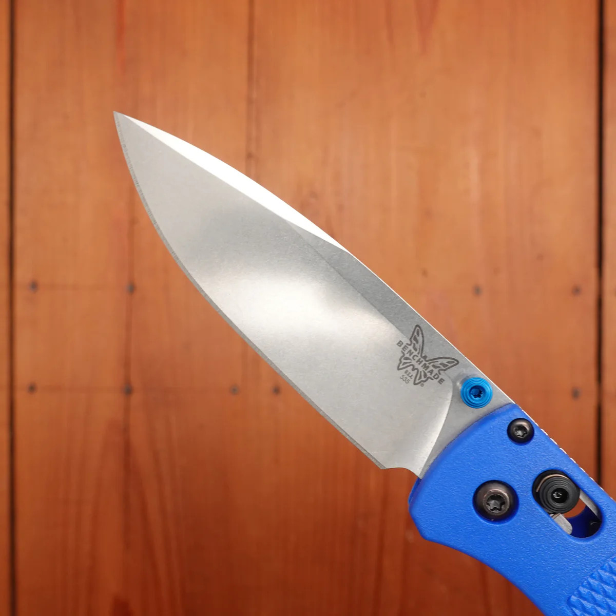 Benchmade 535 Bugout Blue Grivory Handle S30V Stainless Steel Knife