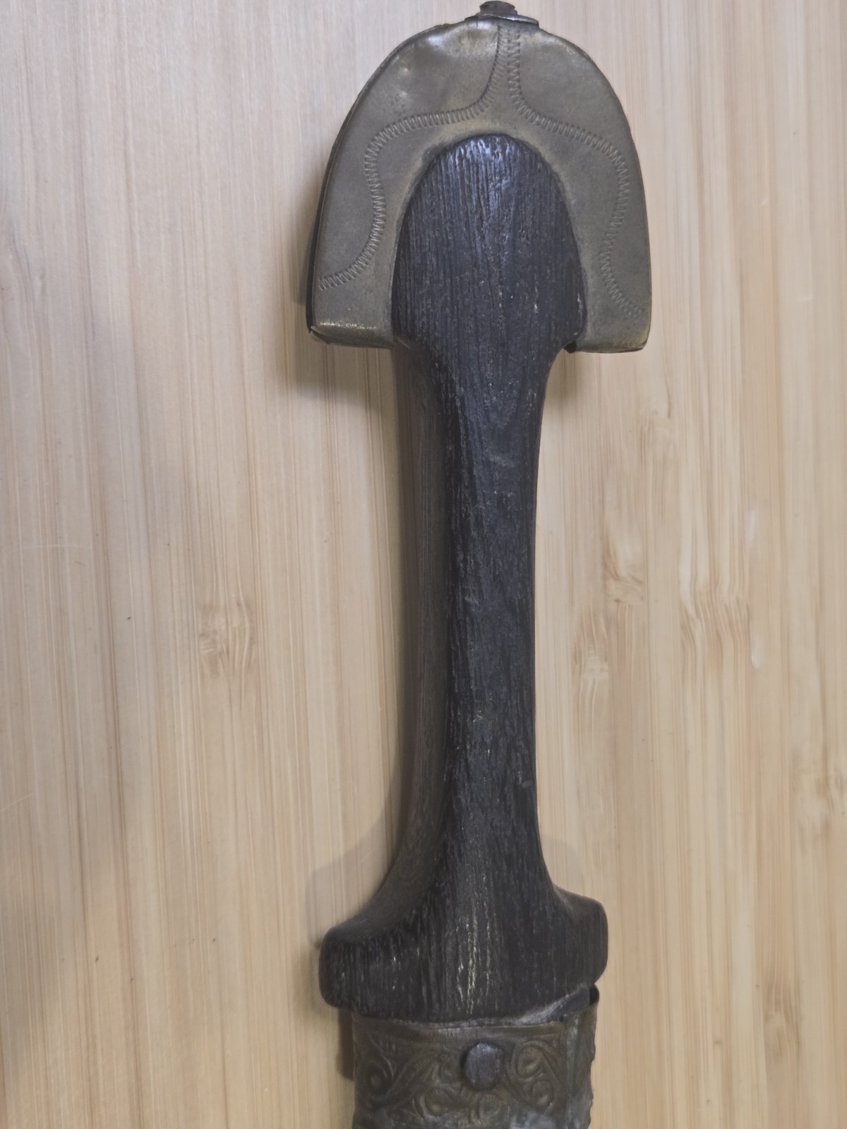 Antique Wood and Brass Dagger Knife Khanjar Islamic Middle Eastern 19th Century
