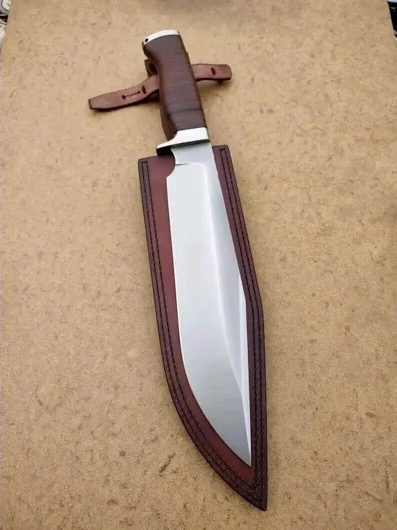 CUSTOM HANDMADE D2 TOOL STEEL HUNTING BOWIE KNIFE CAMPING KNIFE SURVIVAL KNIFE